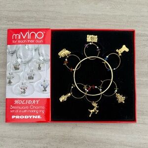 Prodyne miVino Holiday Stemware Charms Set